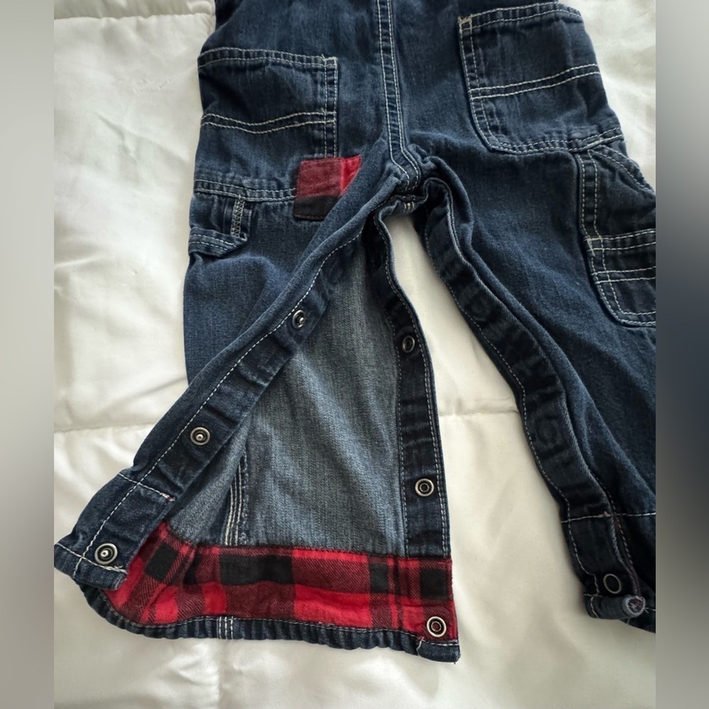 OshKosh B'gosh Kids Overalls - Blue with Red Patches - Picture 9 of 10